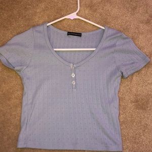 light blue brandy melville eyelet zelly top